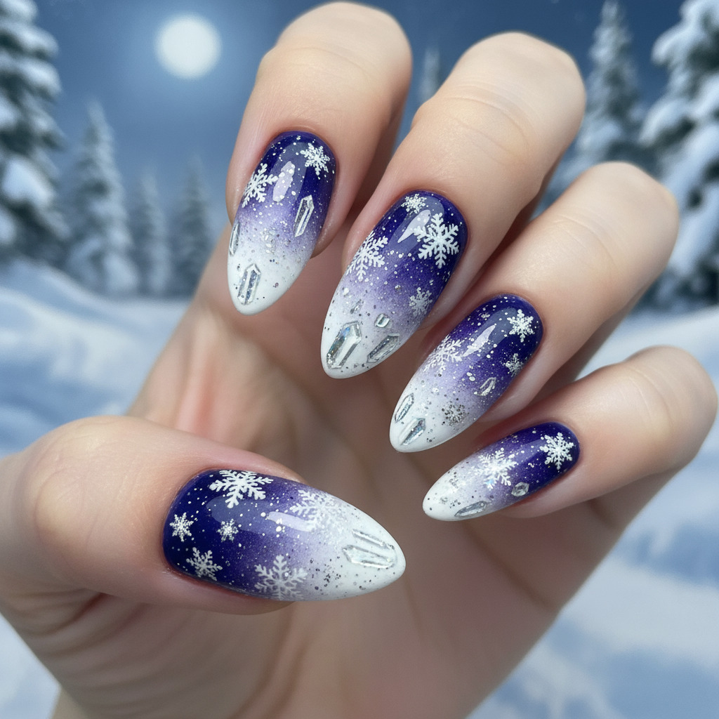 Glossy With Glitter Accents Visual Idea Glossy With Glitter Accents Visual Idea โ Winter Wonderland Nails
