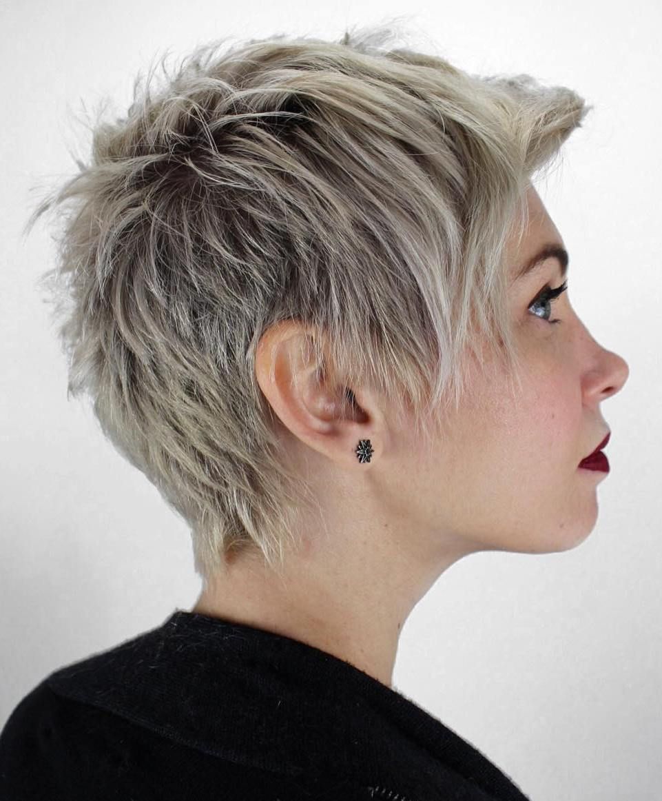 Edgy Platinum Blonde Spiky Pixie Edgy Platinum Blonde Spiky Pixie β Winter Pixie Haircuts