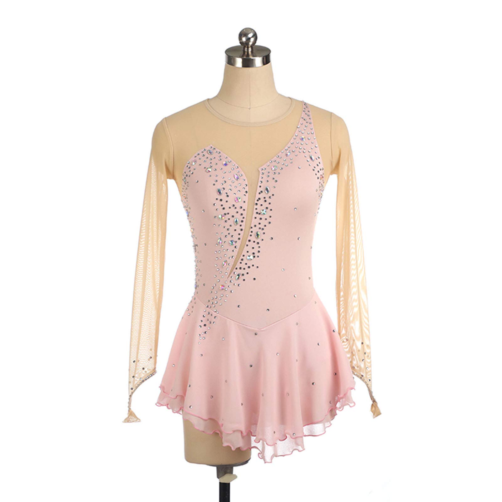 Rhinestone-Embellished Light Pink Skating Dress Rhinestone-Embellished Light Pink Skating Dress β Ice Skating Outfits