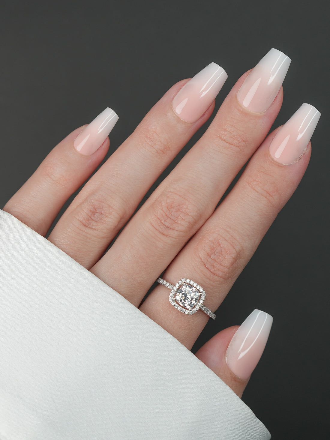 Classic French Ombre Medium Coffin Nails Classic French Ombre Medium Coffin Nails β Short Winter Coffin Nails