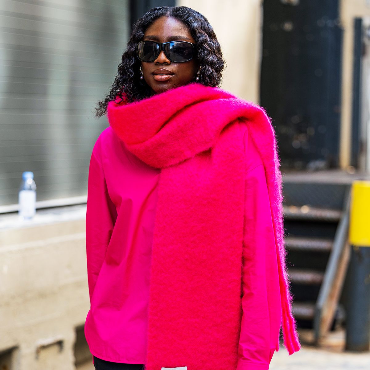 Vibrant Fuzzy Scarf as a Bold Statement Piece — February Outfits