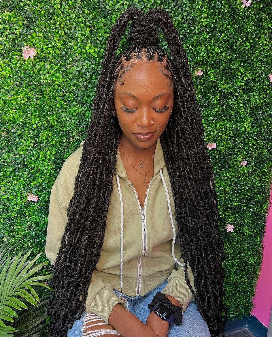 Very Long Braided Accents Ponytail Very Long Braided Accents Ponytail β Winter Loc Styles