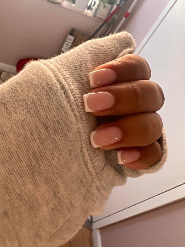 Timeless Classic French Squoval Nails Timeless Classic French Squoval Nails β Winter Squoval Nails