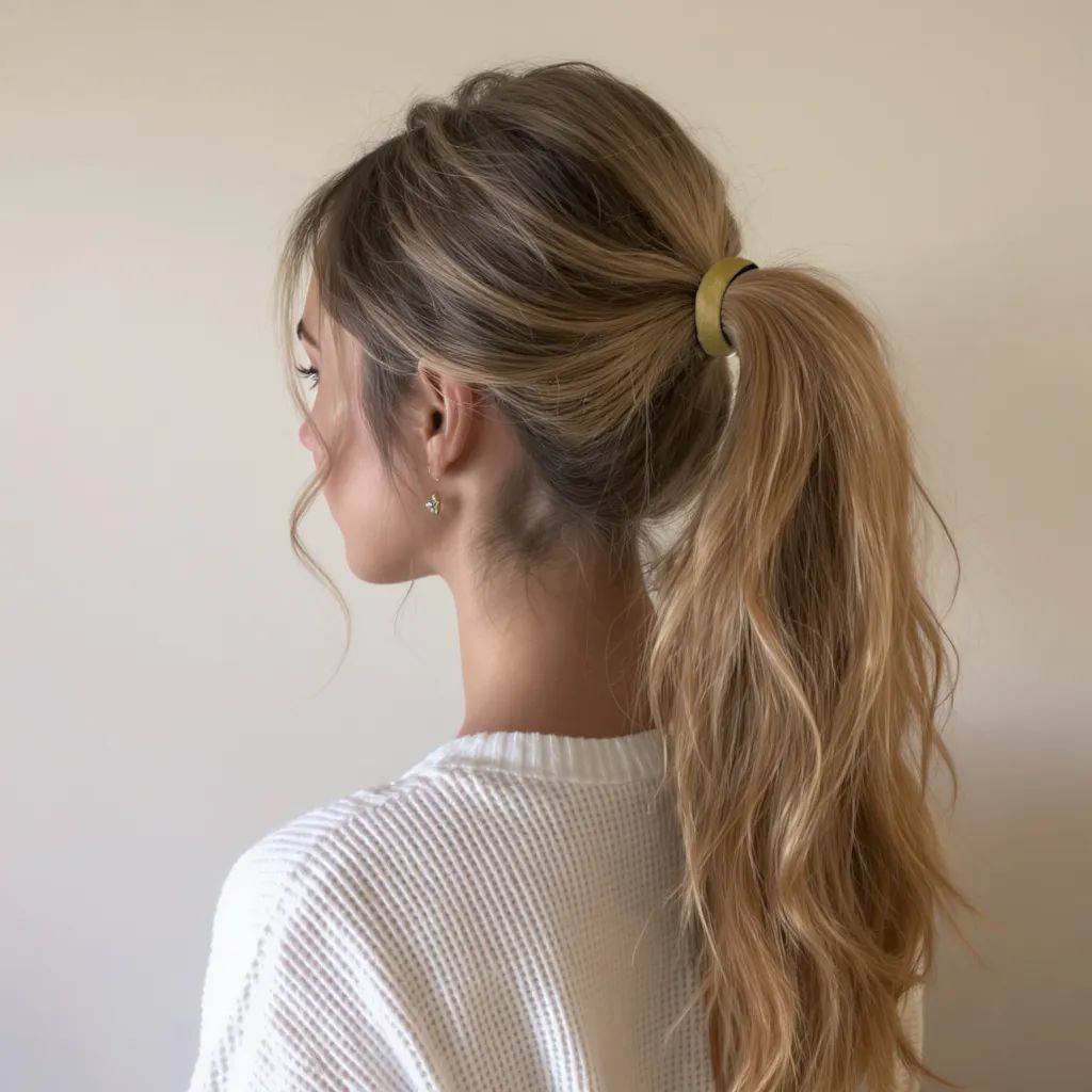 Textured Ash Blonde High Ponytail — Winter Ponytail Hairstyles