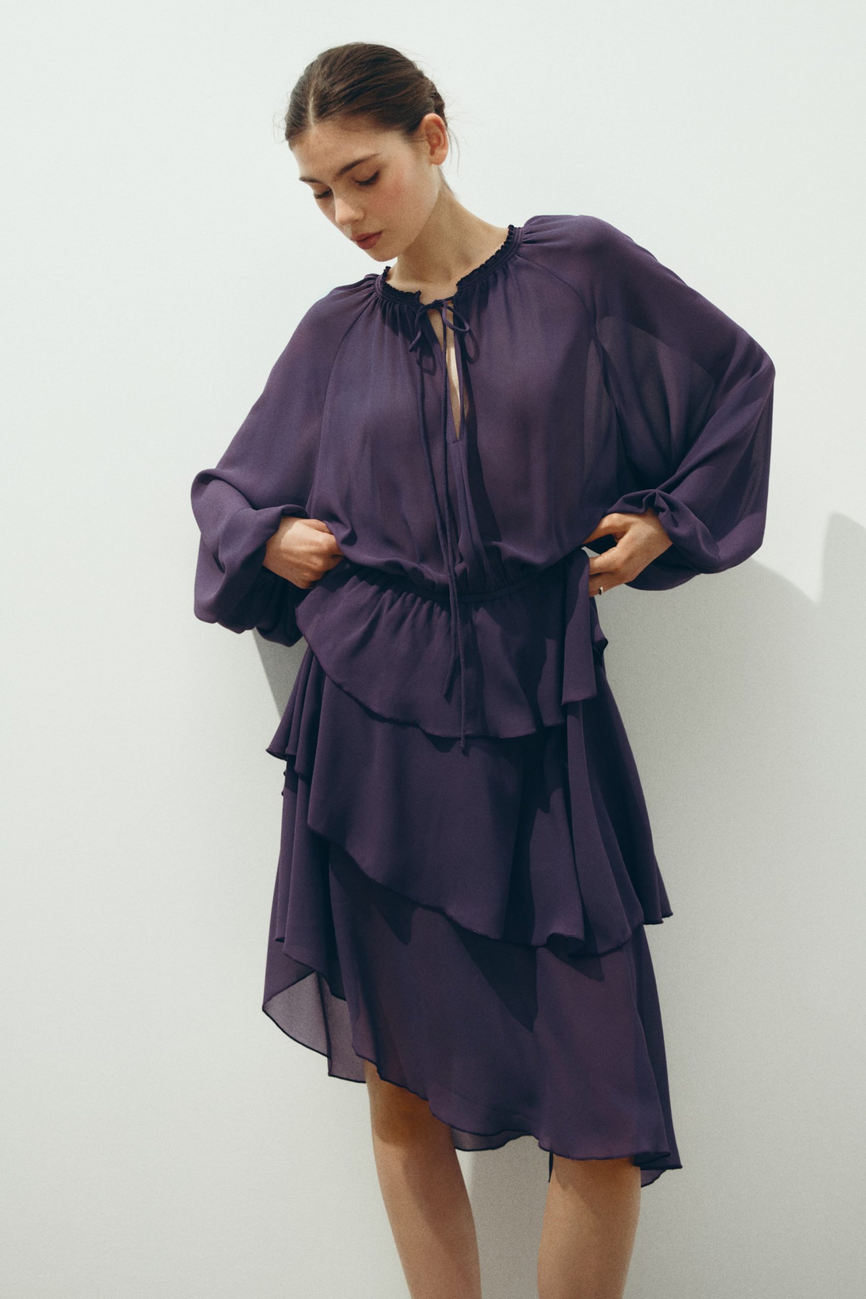 Deep Purple Chiffon Dress for Evening Grace — Royal Purple Outfits