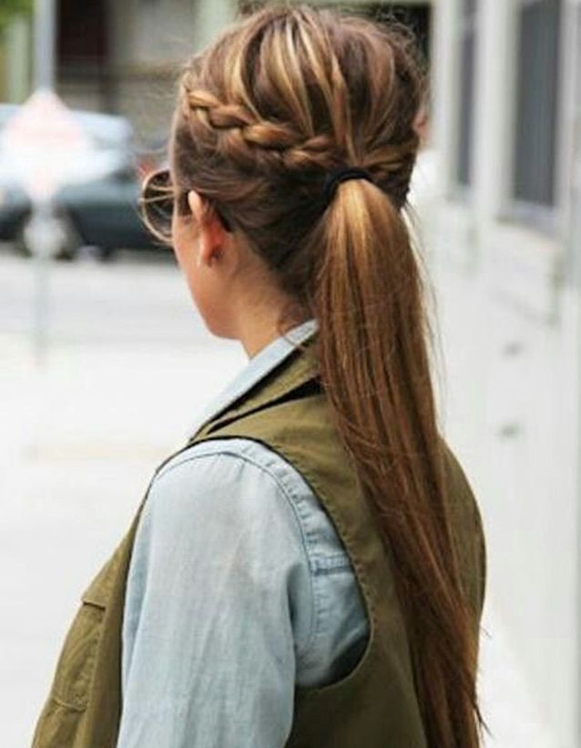 Braided Crown Ponytail — Easy Winter Hairstyles