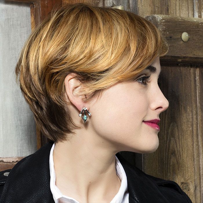 Honey Blonde Pixie With Darker Roots — Winter Hair Colors for Short Hair