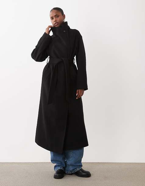 Belted Car Coat with Wide-Leg Jeans Belted Car Coat with Wide-Leg Jeans โ Car Coat Outfits