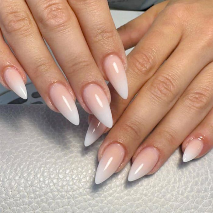 Glossy Visual Idea Glossy Visual Idea β Medium Winter Almond Nails
