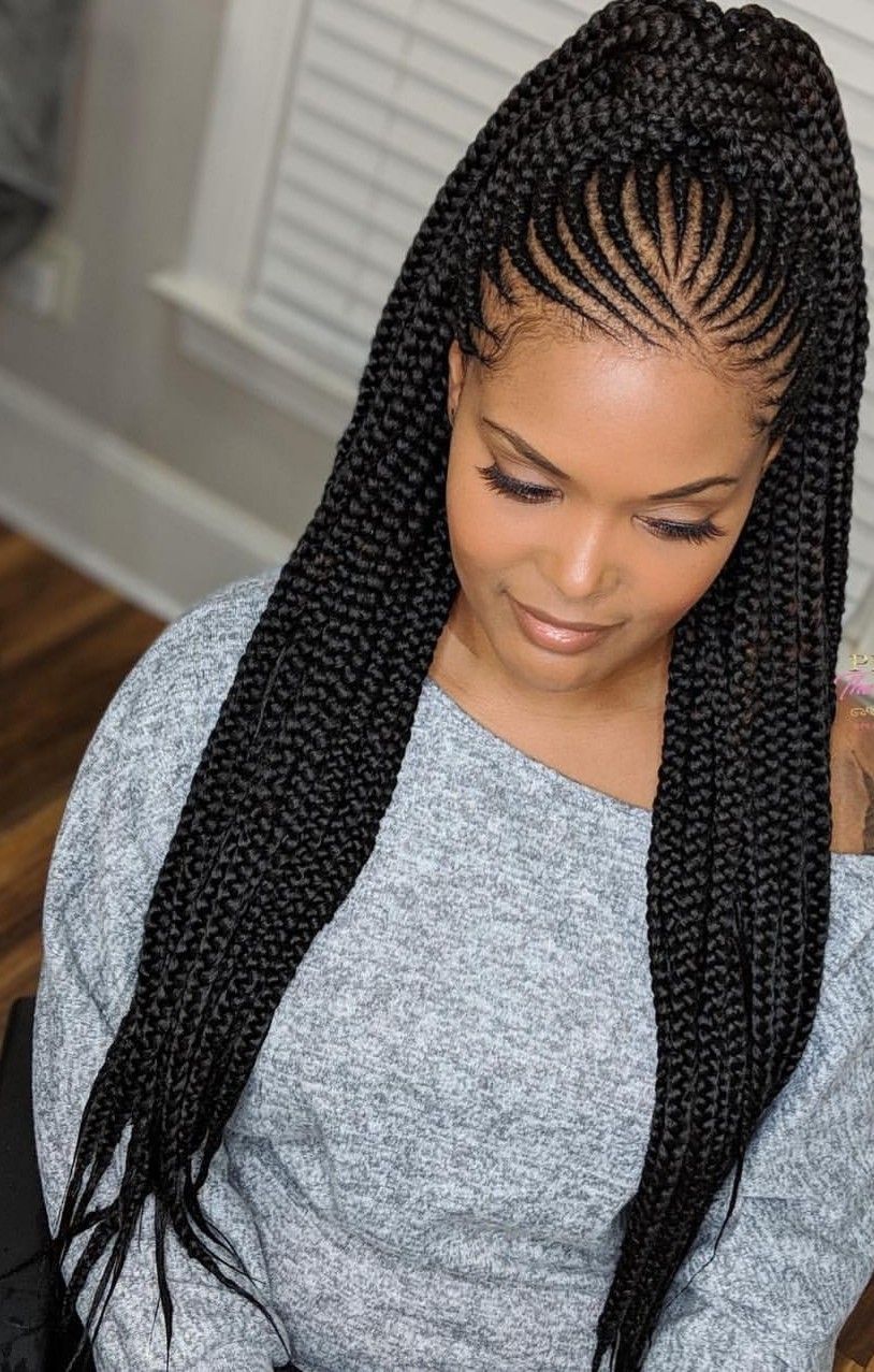 High Ponytail Cornrow Feed In Braids High Ponytail Cornrow Feed In Braids β Winter Braids for Black Women