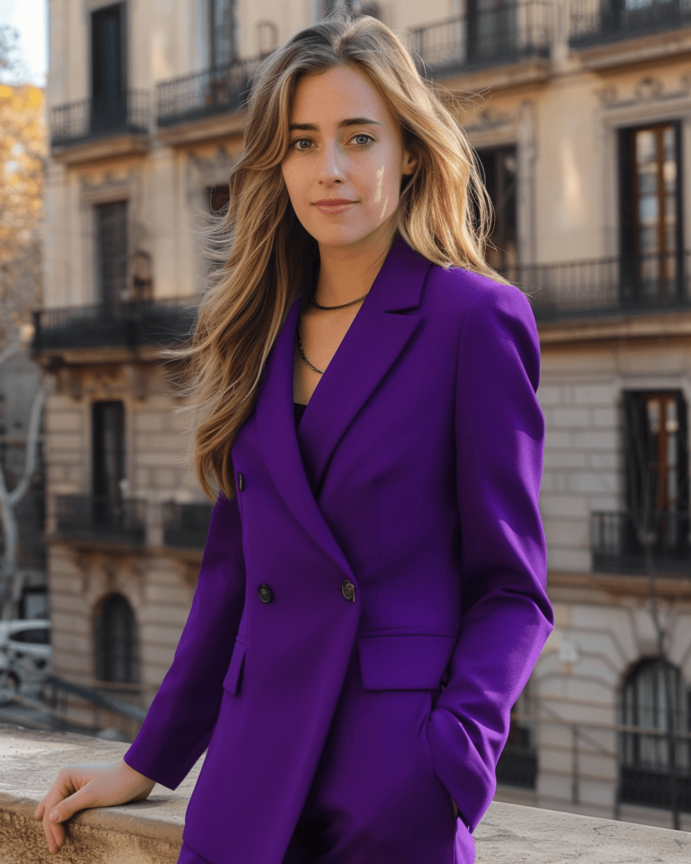 Sharp Royal Purple Blazer Ensemble for Business Casual — Royal Purple Outfits