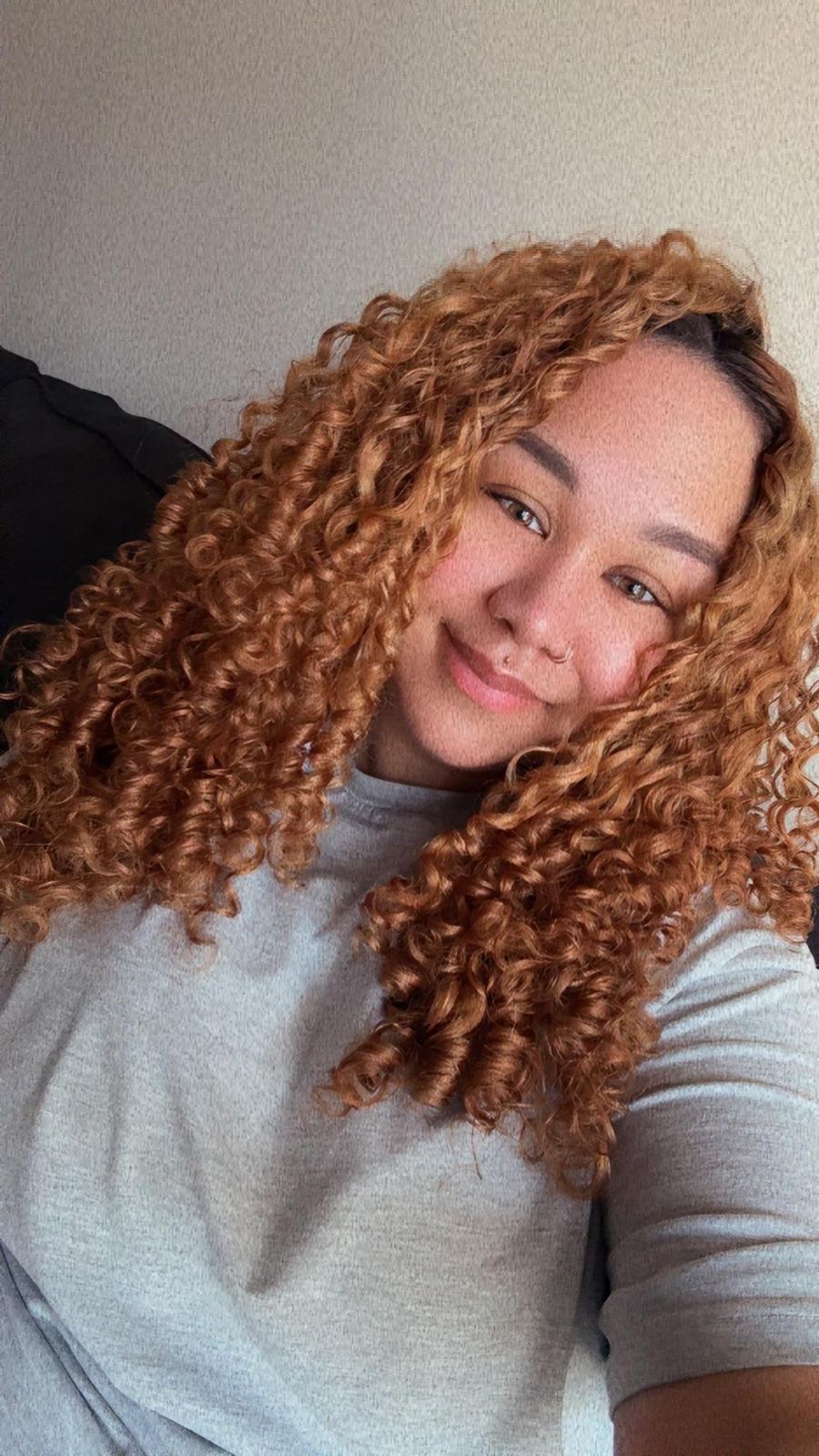 Copper Base With Golden Highlights Visual Idea — Winter Hair Colors for Curly Hair