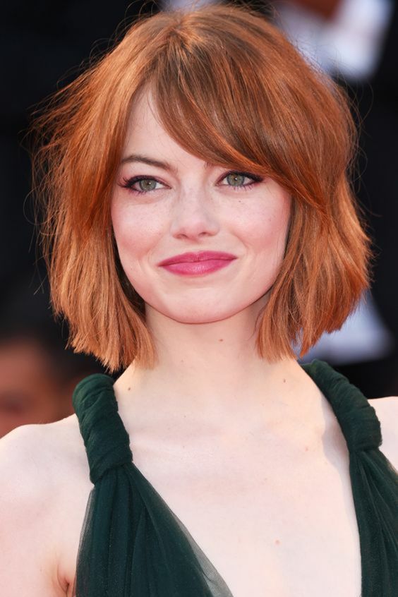 Auburn Bob With Loose Waves — Winter Haircuts for Round Faces