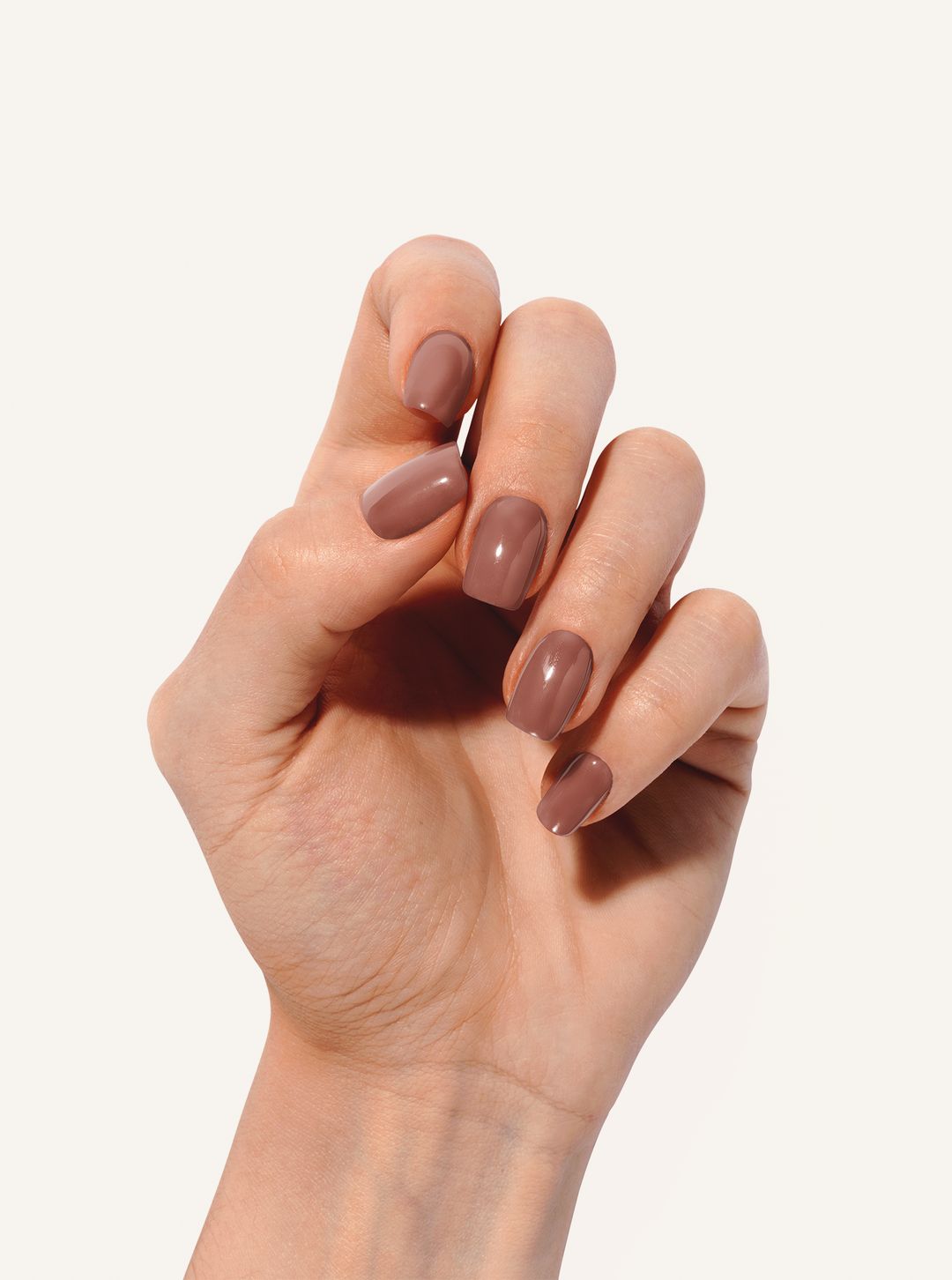 Short Square Taupe Brown Glossy Nails Short Square Taupe Brown Glossy Nails β Mocha Nails