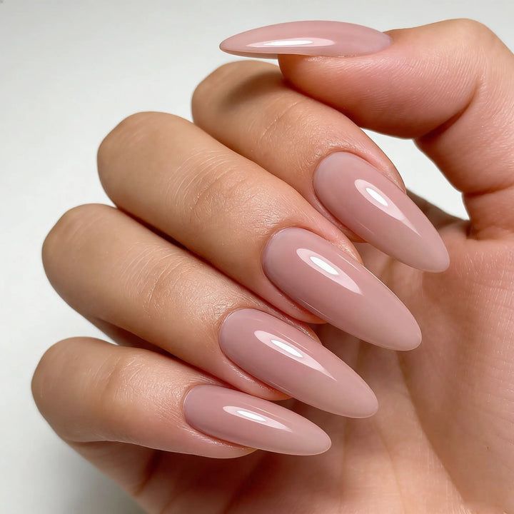 None Visual Idea — Winter Nude Nails