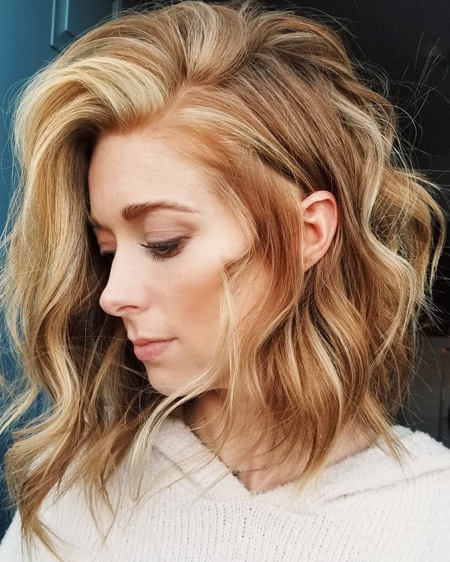 Chin Length Layered Bob Warm Blonde — Winter Hair Colors for Blondes