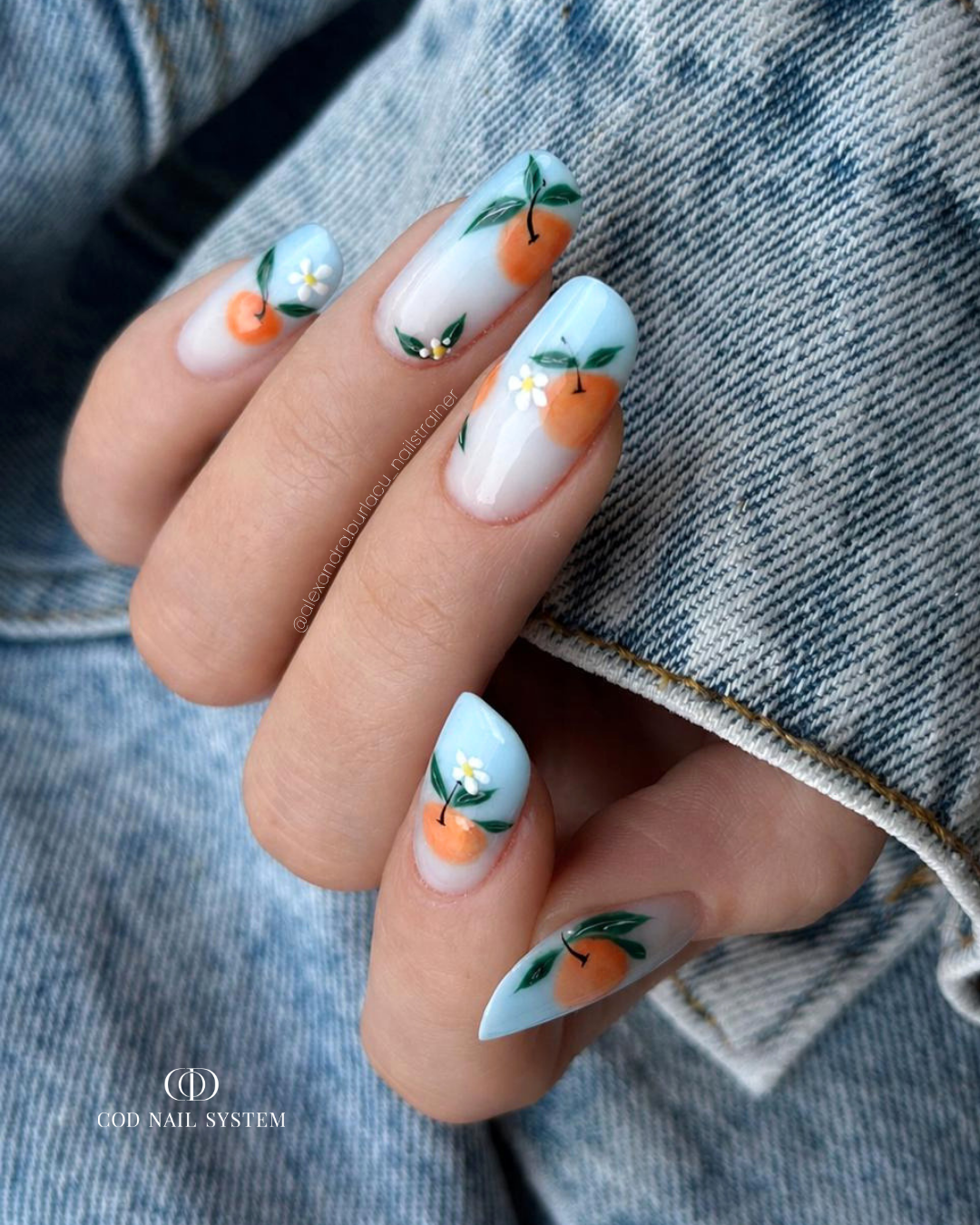Orange Slice Floral Light Blue Almond Nails Orange Slice Floral Light Blue Almond Nails β Holiday Nails 2026