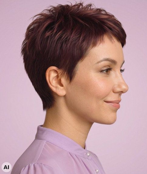 Dark Brown Pixie With Undercut Detail Dark Brown Pixie With Undercut Detail β Winter Pixie Haircuts