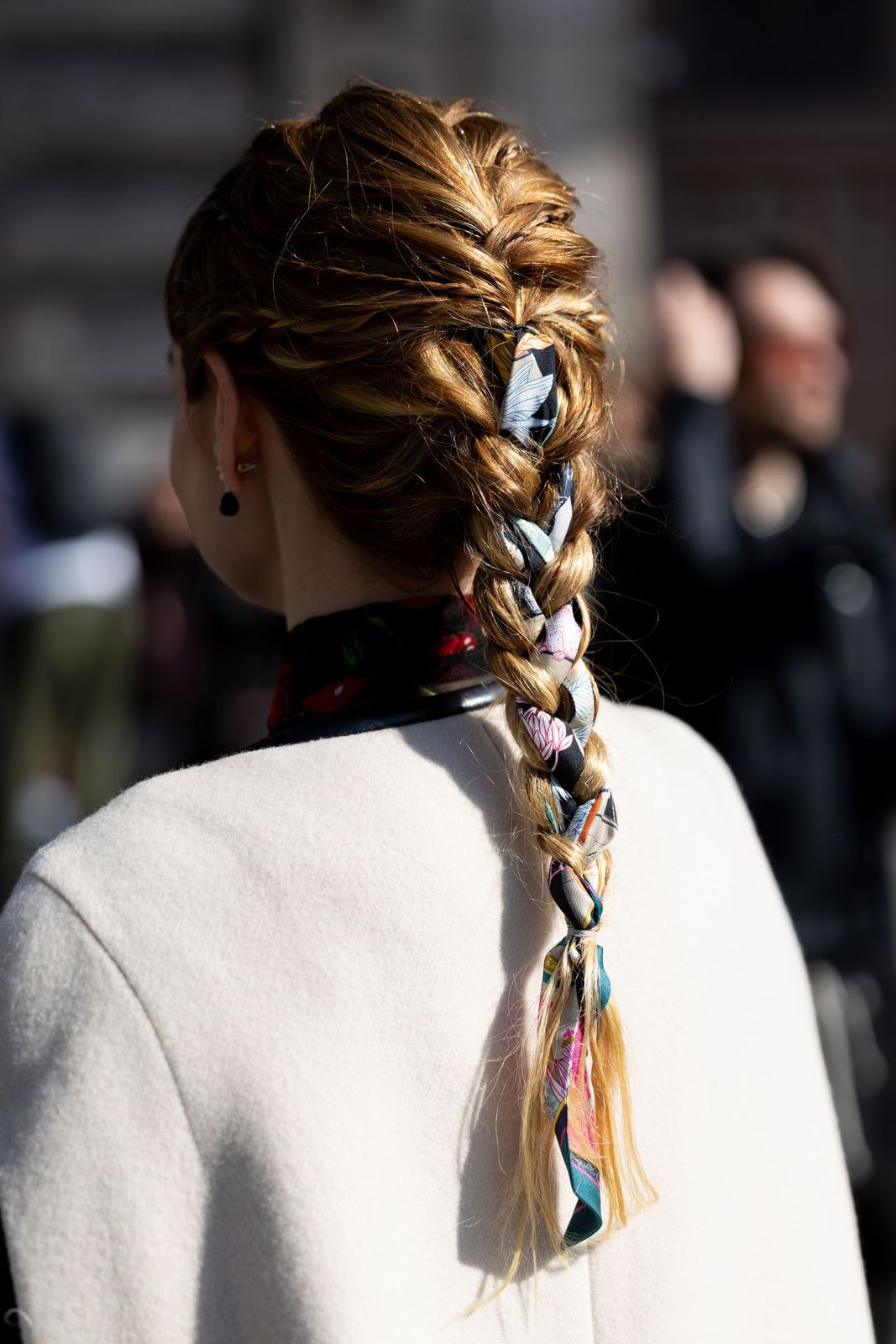 Mid-Back Visual Idea — Winter Hairstyles with Scarf