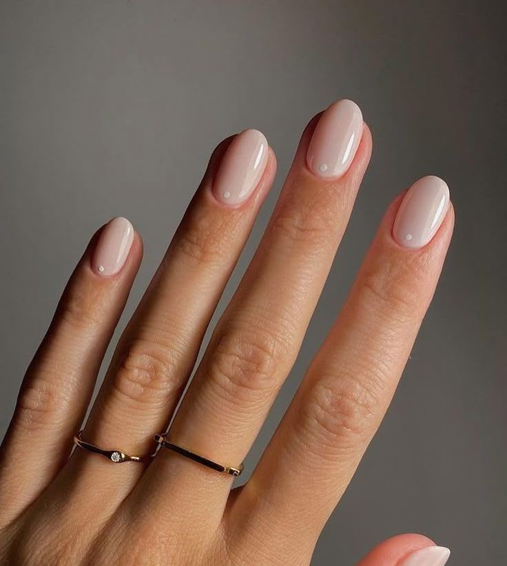 Understated Dot Minimalist Oval Nails Understated Dot Minimalist Oval Nails β Winter Birthday Nails