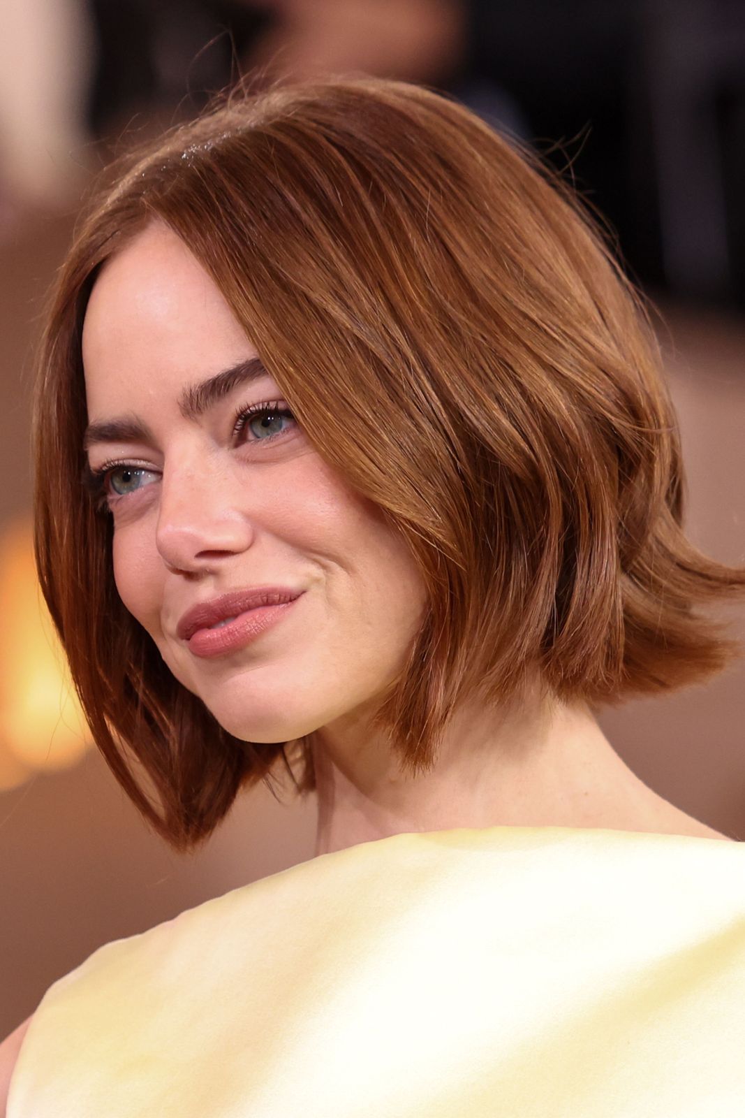 Copper Brown Chin Bob — Winter Hair Colors for Short Hair