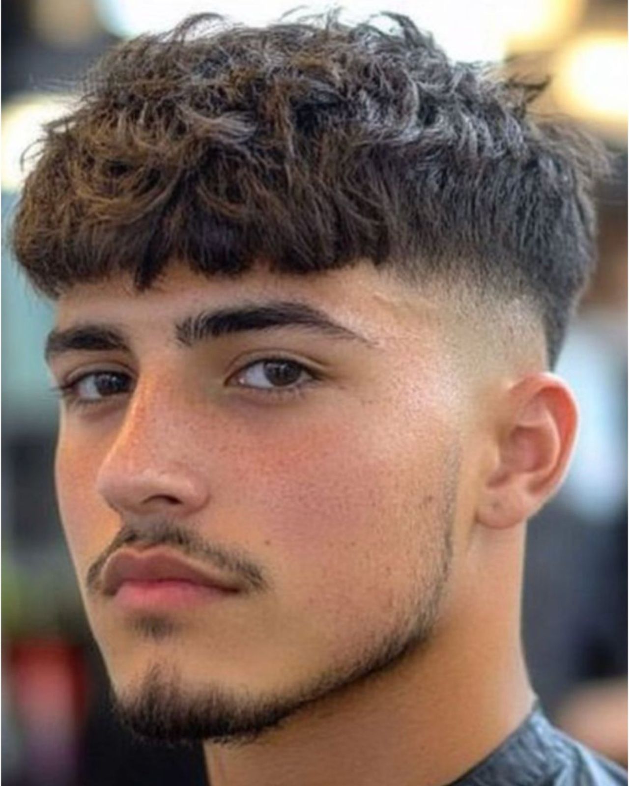 Curly Crop with Blunt Fringe and Fade — Winter Haircuts for Men