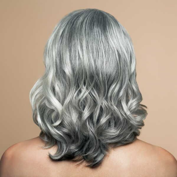 Medium Gray Lob with Silver Undertones — Winter Hair Colors for Gray Hair