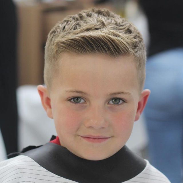 Blonde Short Textured Crop With Side Fade Blonde Short Textured Crop With Side Fade β Winter Haircuts for Boys