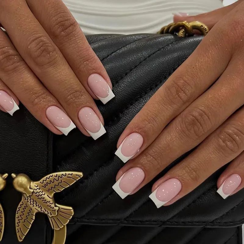 French Tips Visual Idea French Tips Visual Idea β Short Winter Coffin Nails