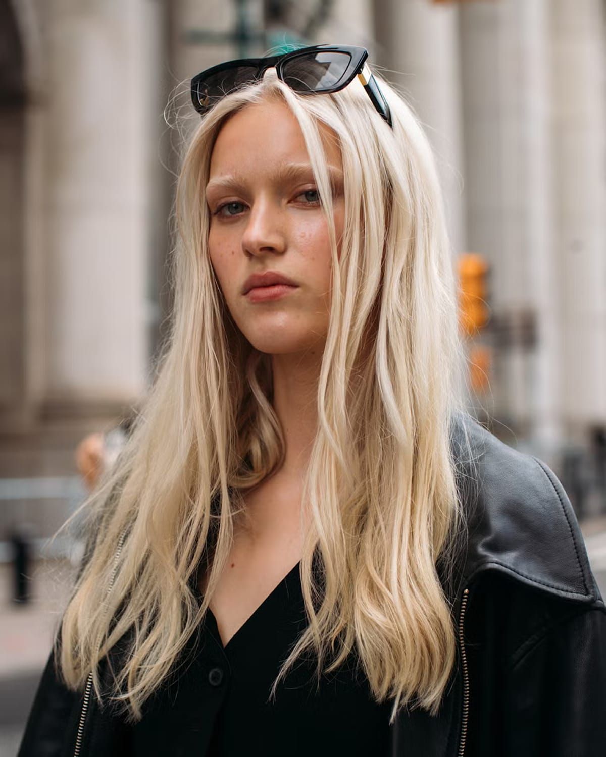 Mid-Back Platinum Blonde Waves — Winter Hair Colors for Blondes