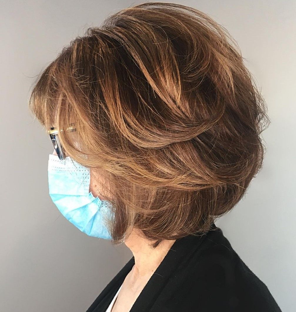 Voluminous Layered Bob with Curls — Winter Haircuts for Women Over 50