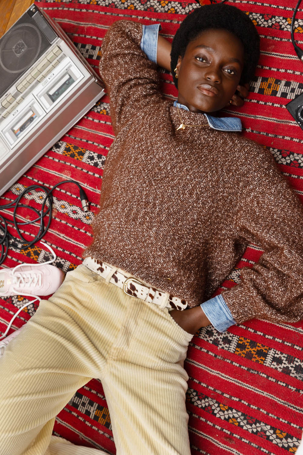 Textured Knit Sweater with Corduroy Pants Textured Knit Sweater with Corduroy Pants β Winter Outfits for Petite Women