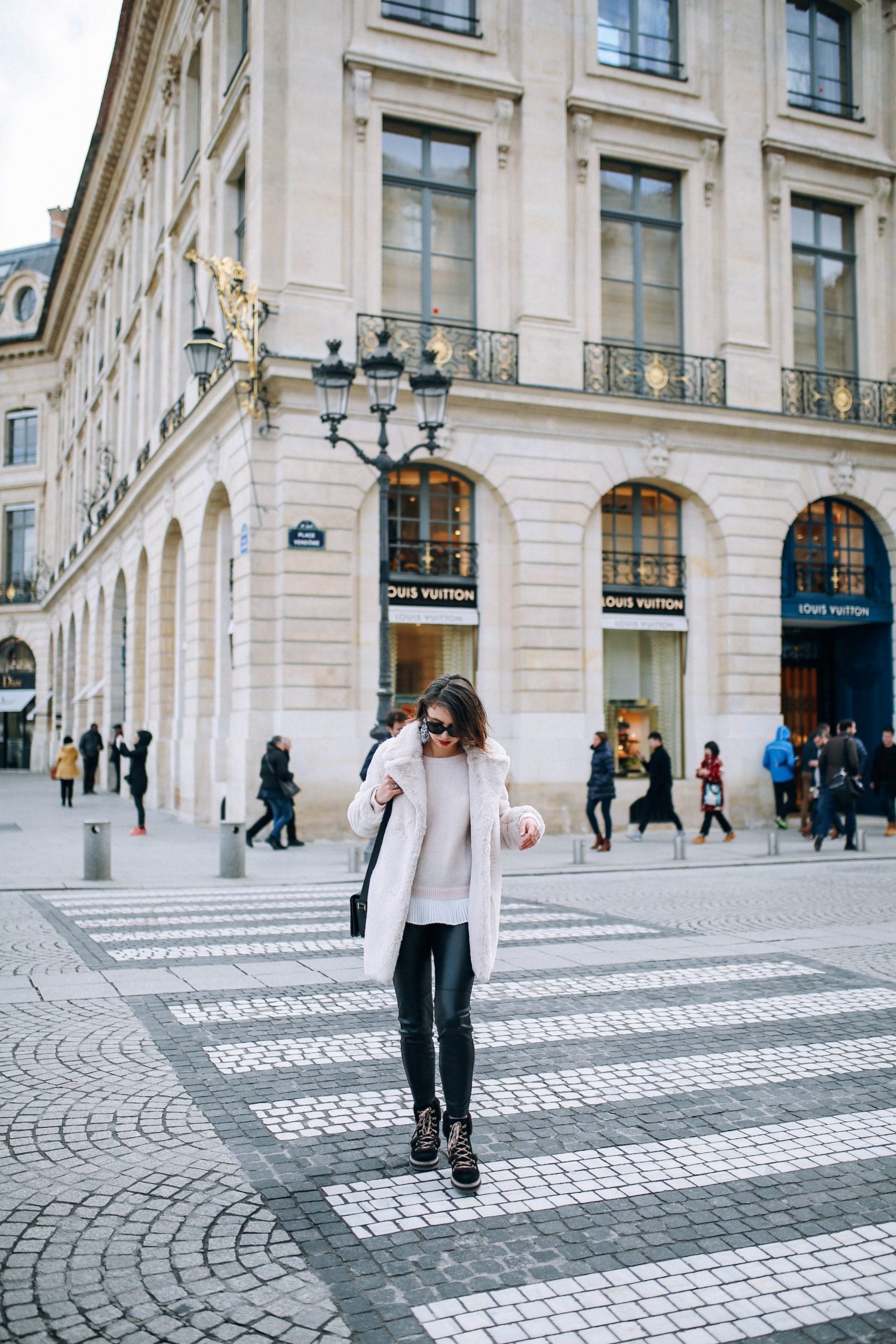 Black and White Gingham Suit with Lace Detail Blouse Black and White Gingham Suit with Lace Detail Blouse β Paris Winter Outfits