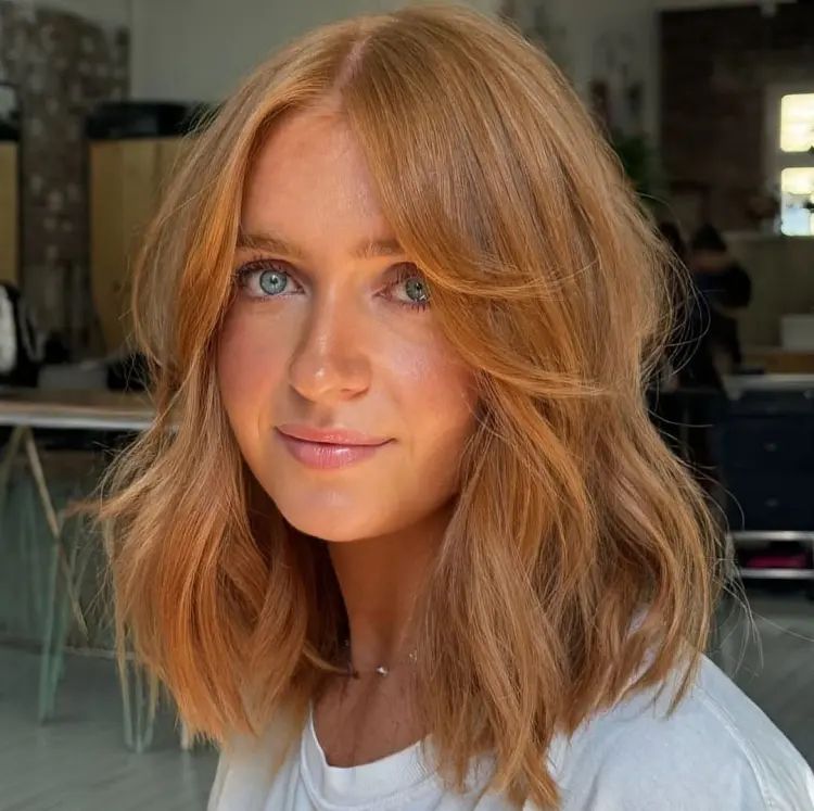 Shoulder-Length Shoulder Shag With Curtain Bangs — Winter Haircuts for Round Faces