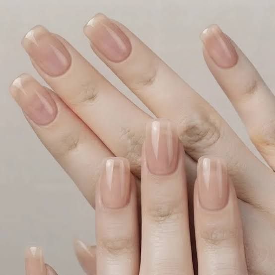 Short Square Translucent Nude Short Square Translucent Nude β Clean Girl Winter Nails