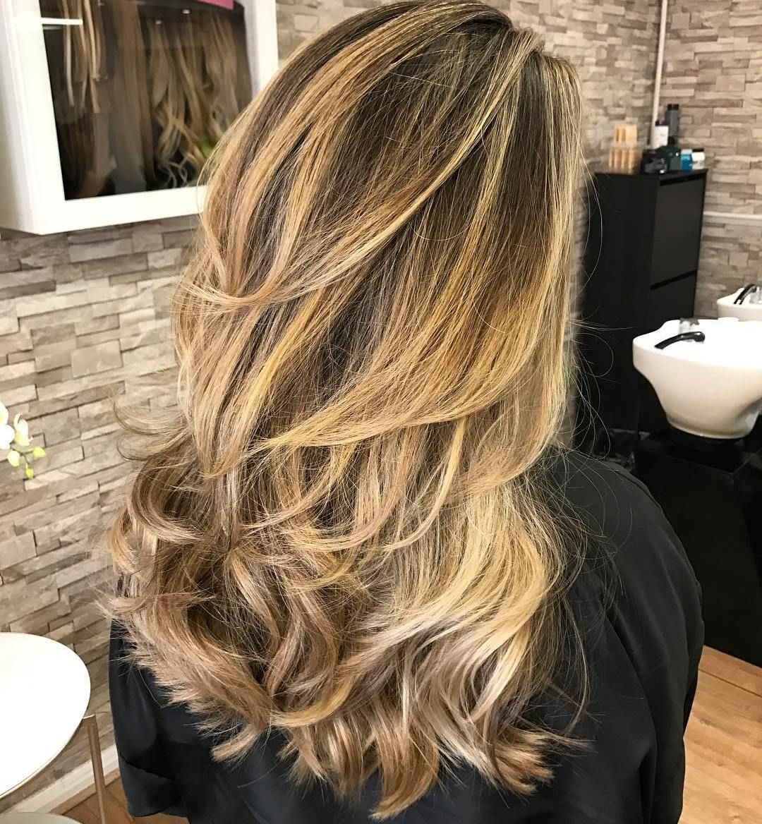 Honey Blonde Blowout With Cascading Layers Honey Blonde Blowout With Cascading Layers β Cute Winter Hairstyles