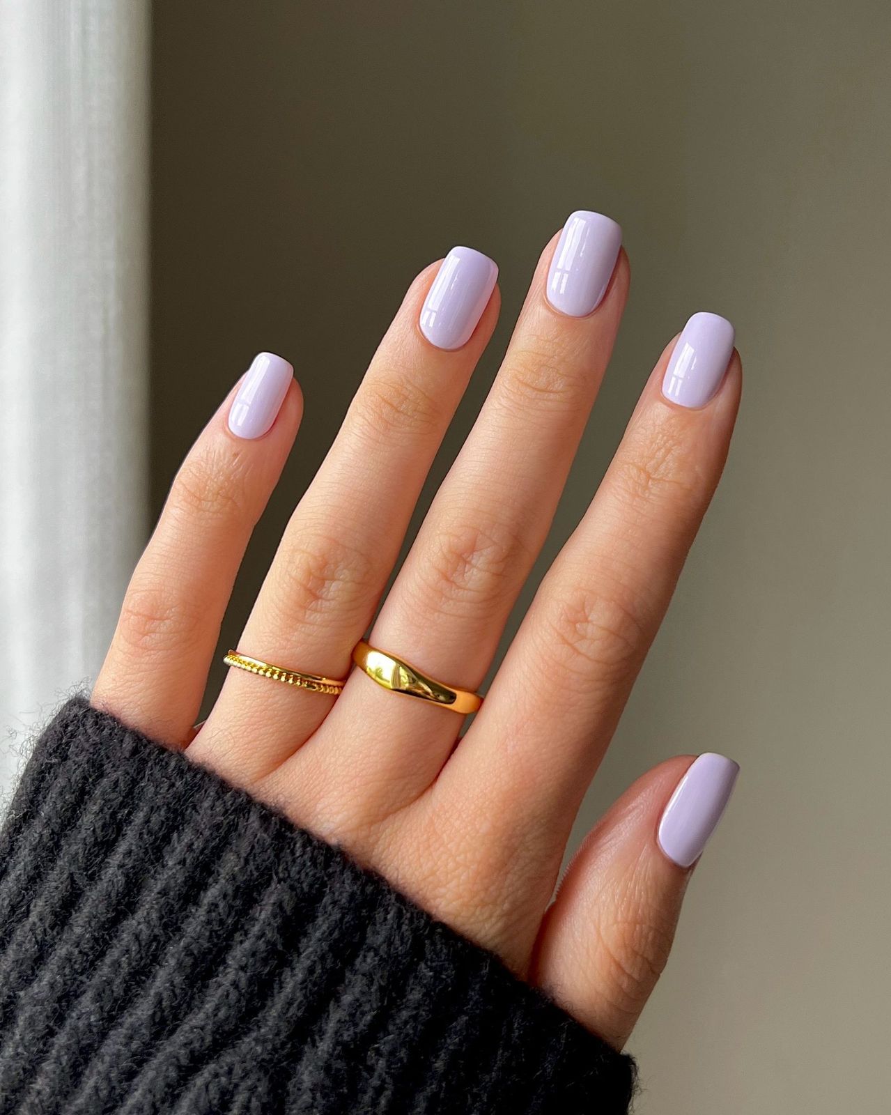Matte With Glitter Visual Idea — Winter Purple Nails