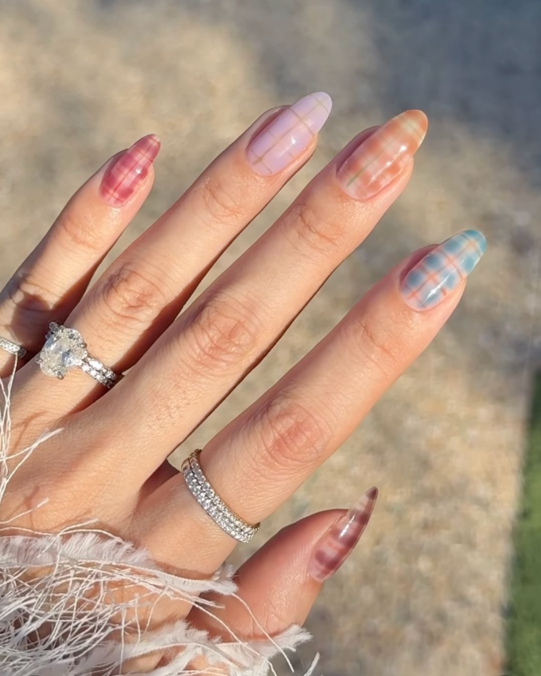 Pastel Plaid Nails Pastel Plaid Nails β Winter Plaid Nails