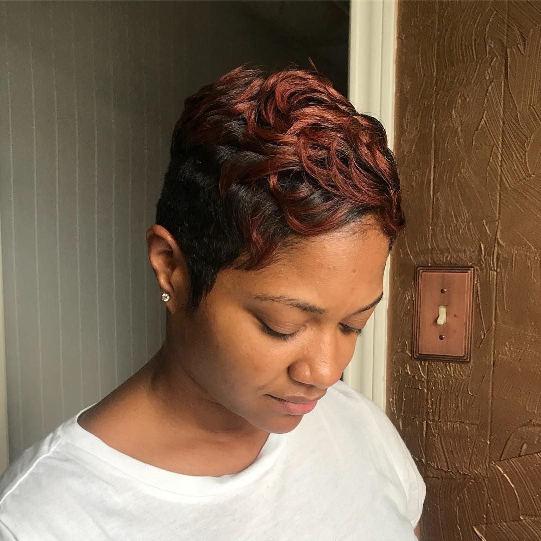 Dark Brown Pixie With Cinnamon Highlights — Cinnamon Brown Hair