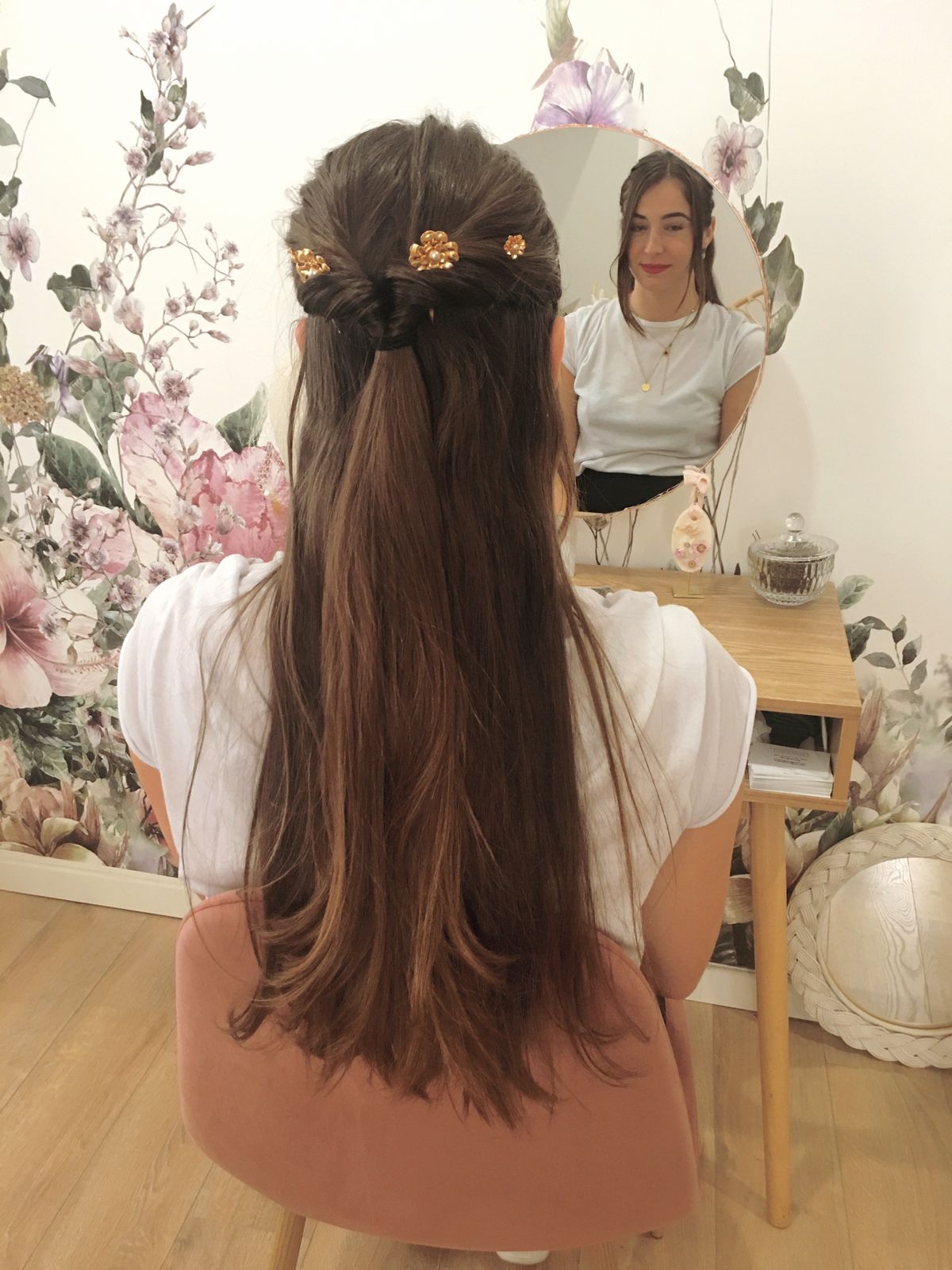 Long Layers Visual Idea — Winter Half Up Half Down Hairstyles