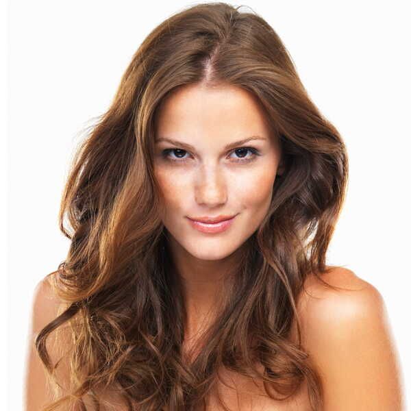 Natural Light Brown With Golden Highlights — Winter Hair Colors for Pale Skin
