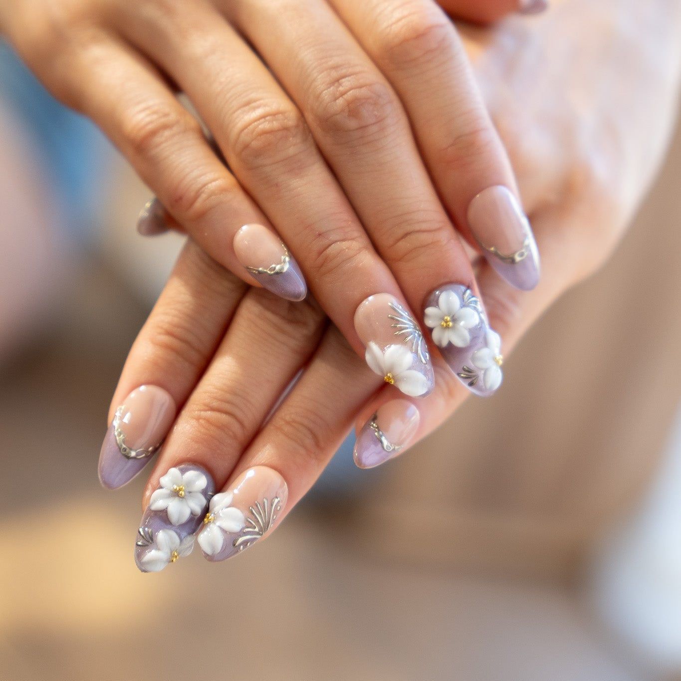 Both Hands Medium Shot Visual Idea Both Hands Medium Shot Visual Idea β Winter Lavender Nails