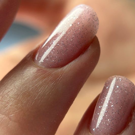 Glitter Accents On All Nails Visual Idea — Natural Winter Nails