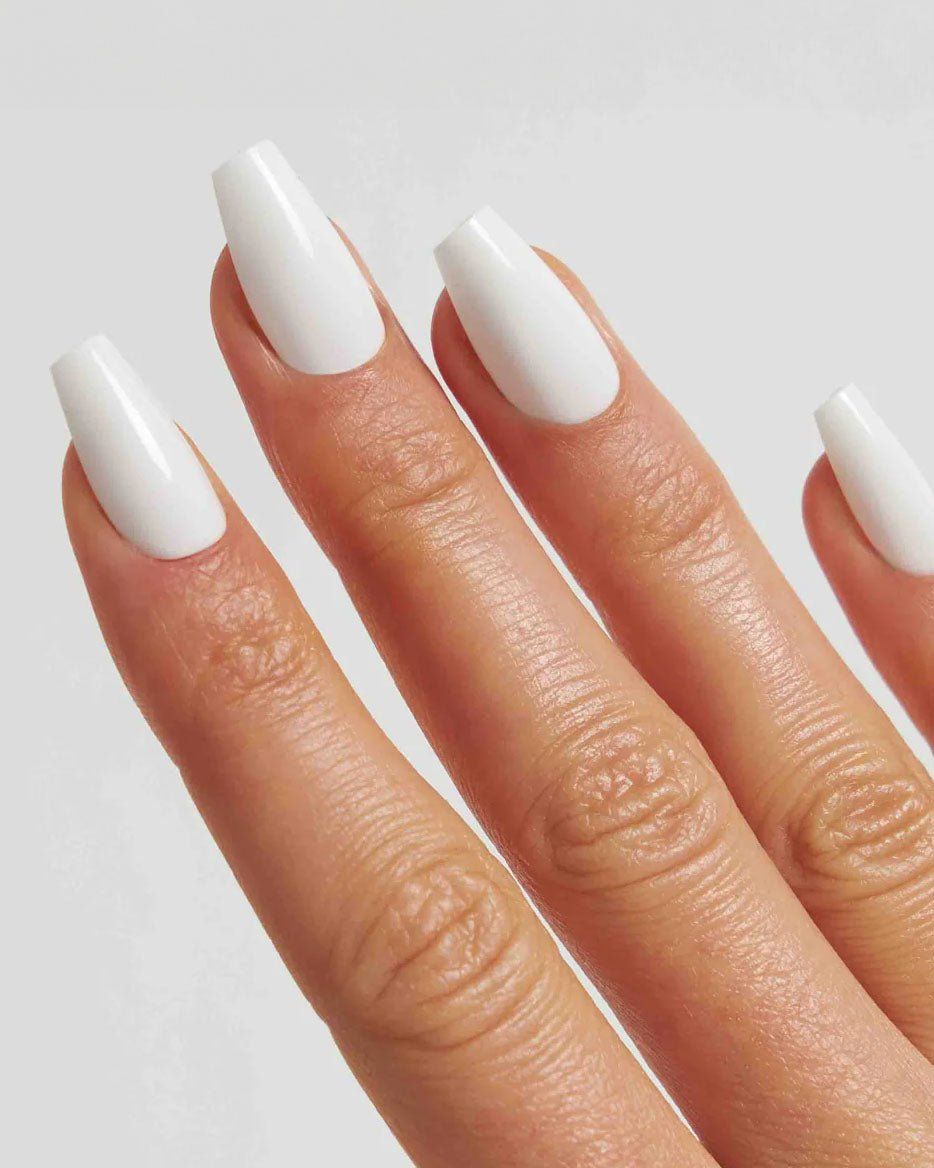 Opaque Glossy White Short Coffin Nails Opaque Glossy White Short Coffin Nails β Short Winter Coffin Nails