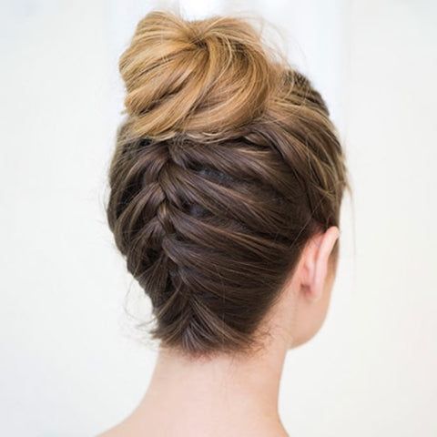 French Braid into Bun with Balayage — Winter Braided Hairstyles