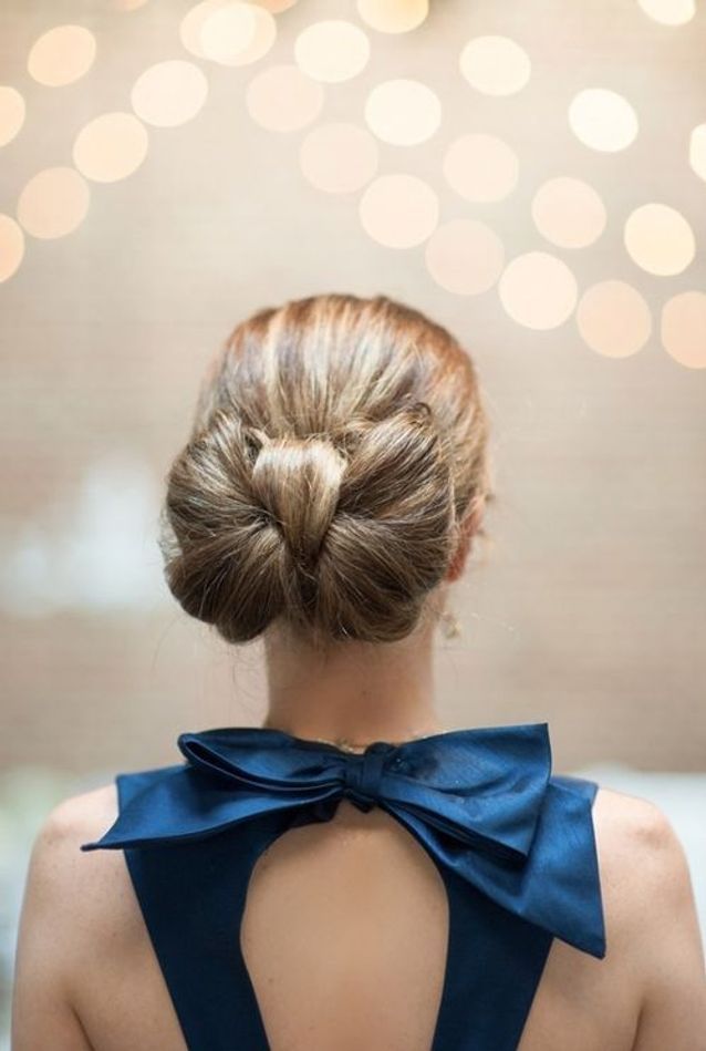 Light Brown Bow-Shaped Bun Light Brown Bow-Shaped Bun β Winter Formal Hairstyles