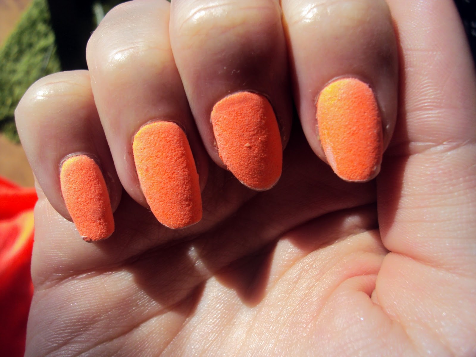 Neon Orange Velvet Nails Neon Orange Velvet Nails