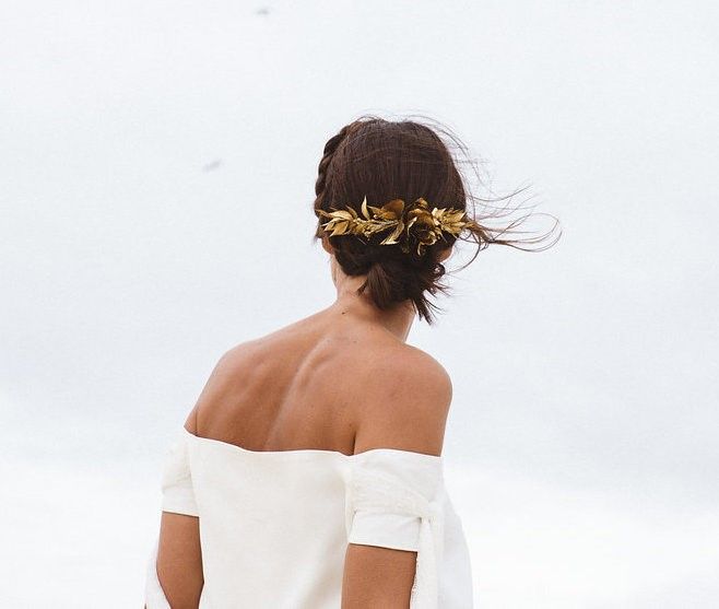 Dark Brown Braided Updo With Floral Accessory Dark Brown Braided Updo With Floral Accessory β Winter Updos