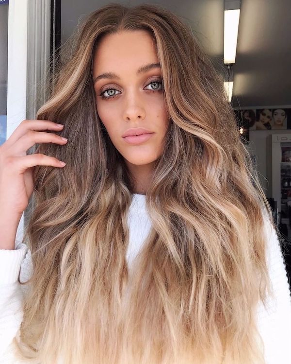 Mid-Back Smooth Dark to Bright Blonde Ombre — Winter Ombre Hair