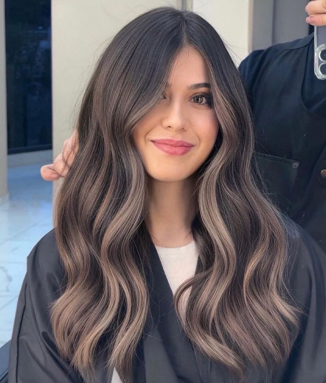 Face-Framing Bangs Visual Idea — Ash Brown Hair